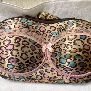 Leopard Print Women's Bag with Pink Accents